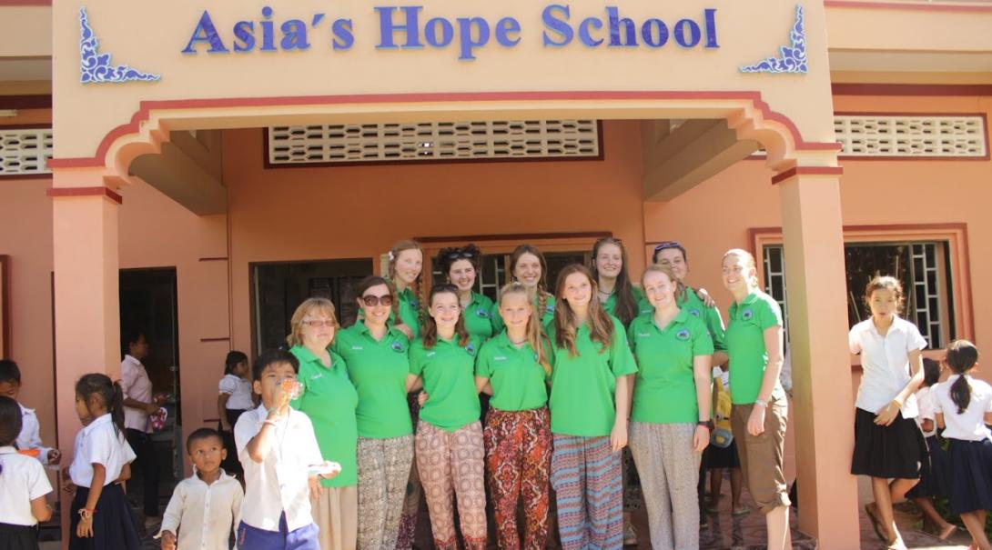Anglia girl guide volunteers at Asia's Hope School