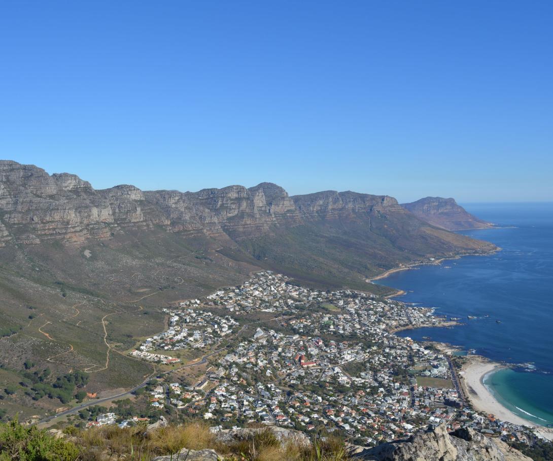 A stunning view of Cape Town from the mountain top, captured by volunteers in South Africa.