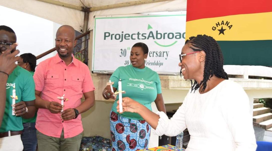 Projects Abroad staff in Ghana celebrating 30 years