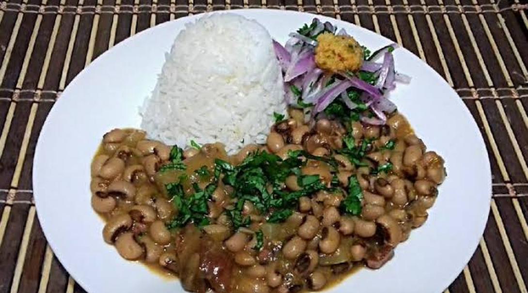 A dish of rice and beans