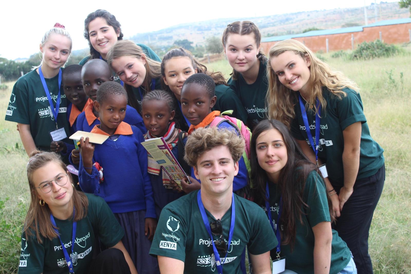 High School Special volunteers pose for a photo after a medical outreach at a school in Kenya