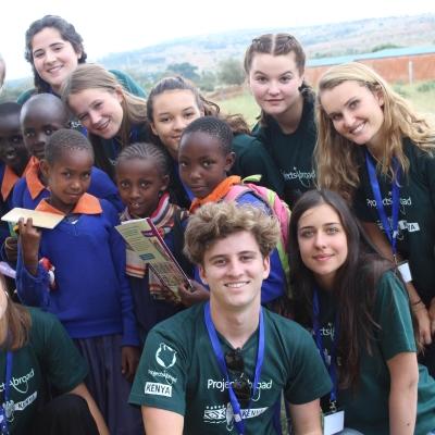 High School Special volunteers pose for a photo after a medical outreach at a school in Kenya
