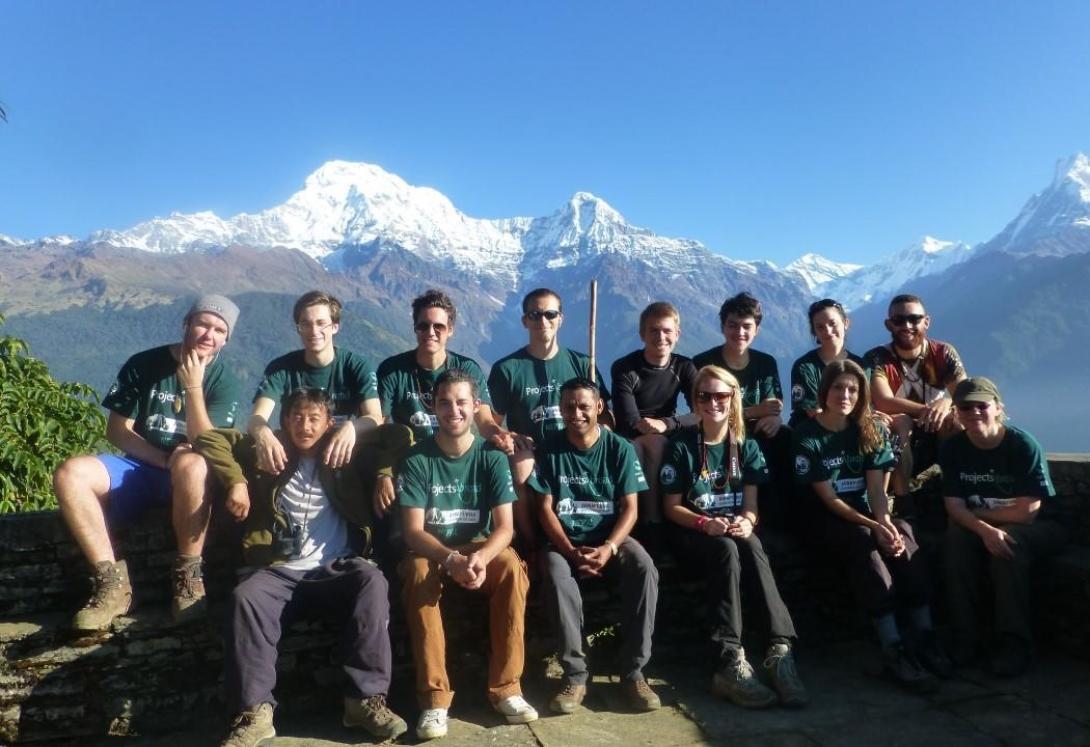 A group of volunteers at the Himalayan Conservation Expedition in Nepal