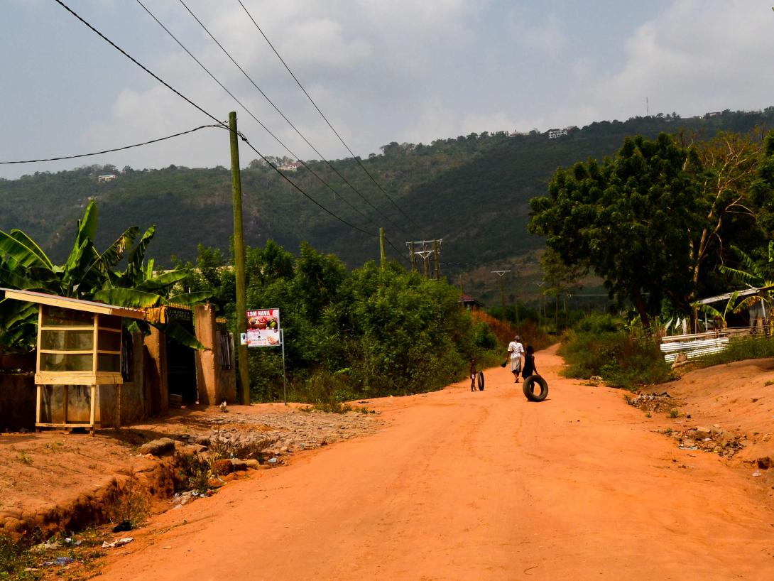 A dirt road in Ghana