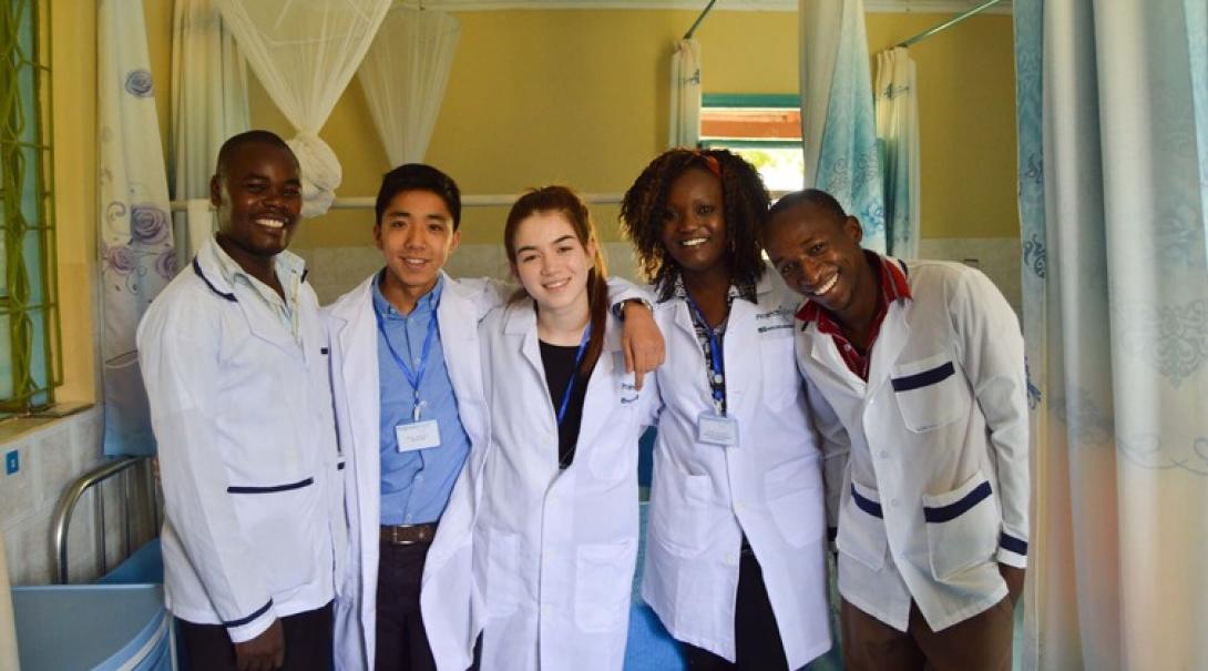 A group of interns in a hospital in Kenya