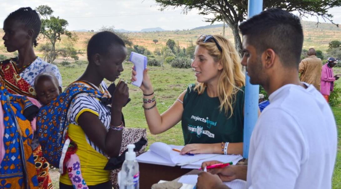 Interns completing health checkups in Kenya