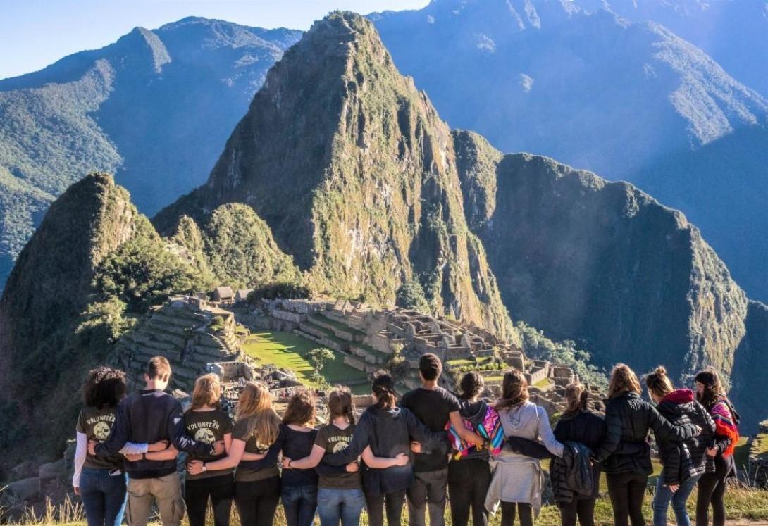 Volunteers visit Machu Picchu during their Gap Year trip