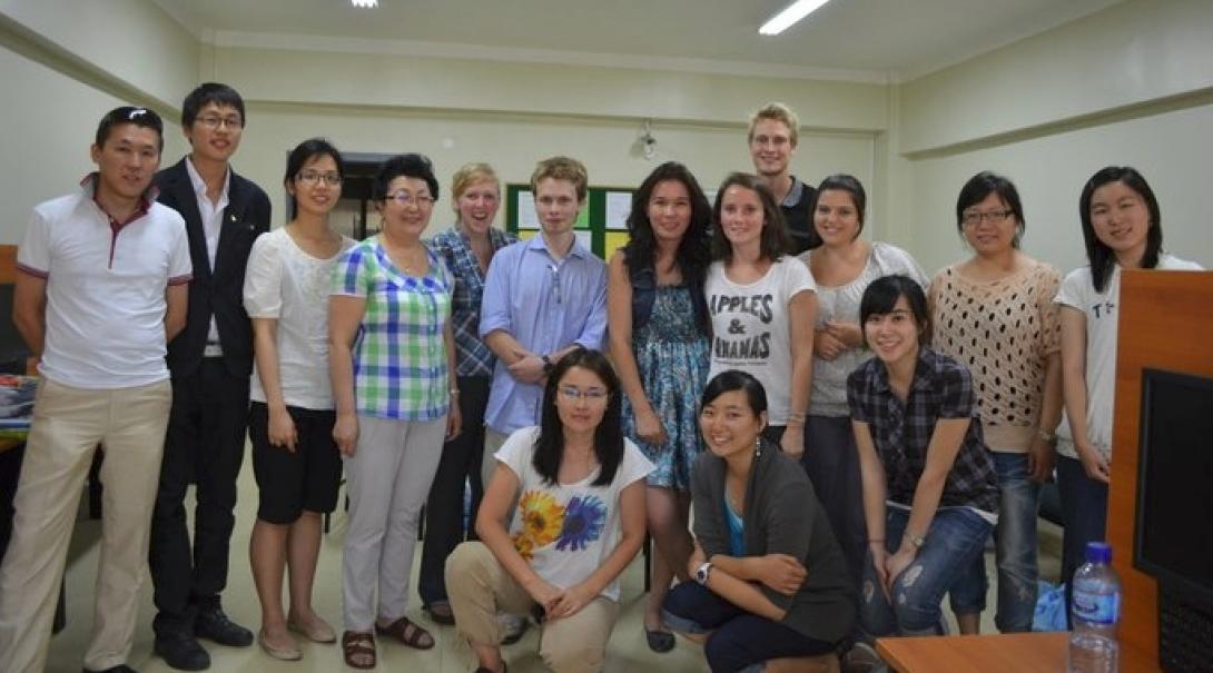 Projects Abroad Care and Psychology interns pose with staff members of a Health Care Centre during their Psychology placements in Mongolia.
