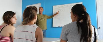 On the Spanish Language Course in Mexico, students receive lessons from a professional tutor.