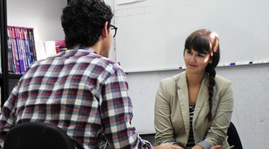 A student learns Spanish in Mexico with a professional tutor. 