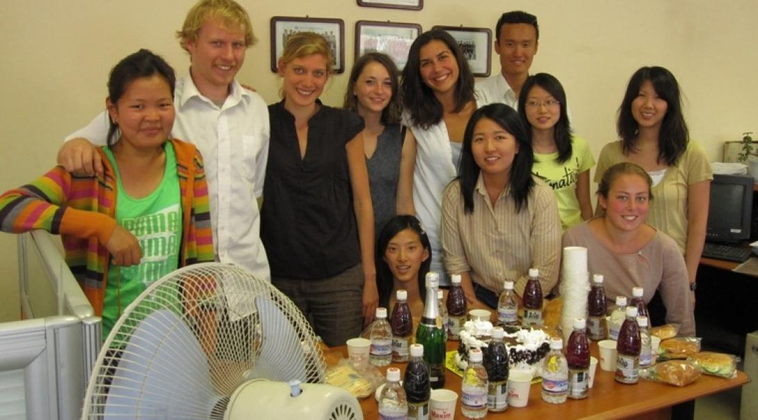A Projects Abroad group pose at their placement during their Human Rights internships in Mongolia.