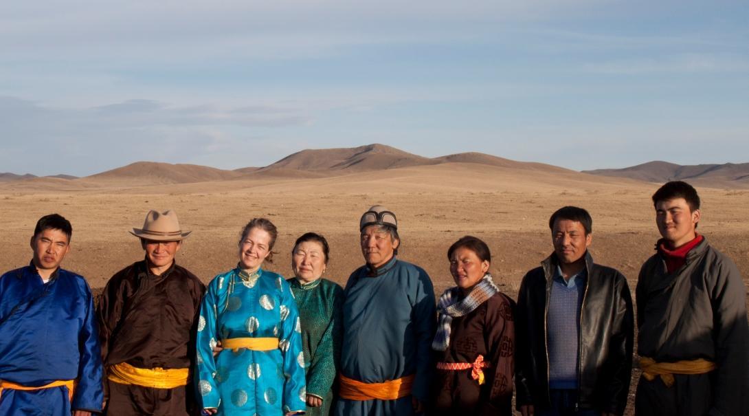A Mongolian host family with a Projects Abroad volunteer on one of our cultural immersion programmes overseas. 