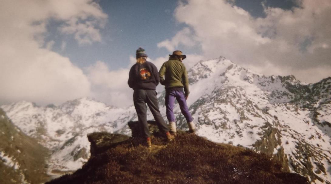 Joanne and a friend in the Himalayan Mountains