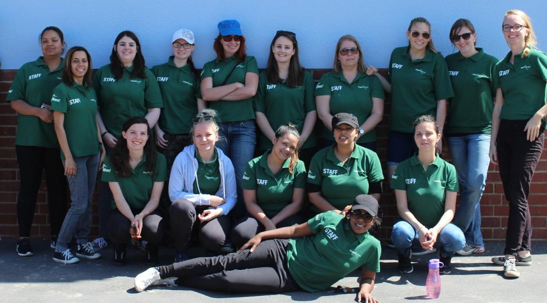 Projects Abroad staff taking a group photo during a community day in South Africa