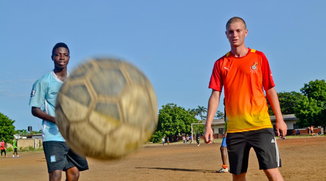 Teach soccer in Ghana and accompany coaches and players to games.