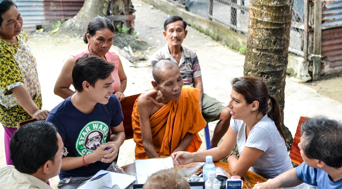 A Public Health intern breaks the language barrier during her project in Cambodia, as part of cultural exchange.