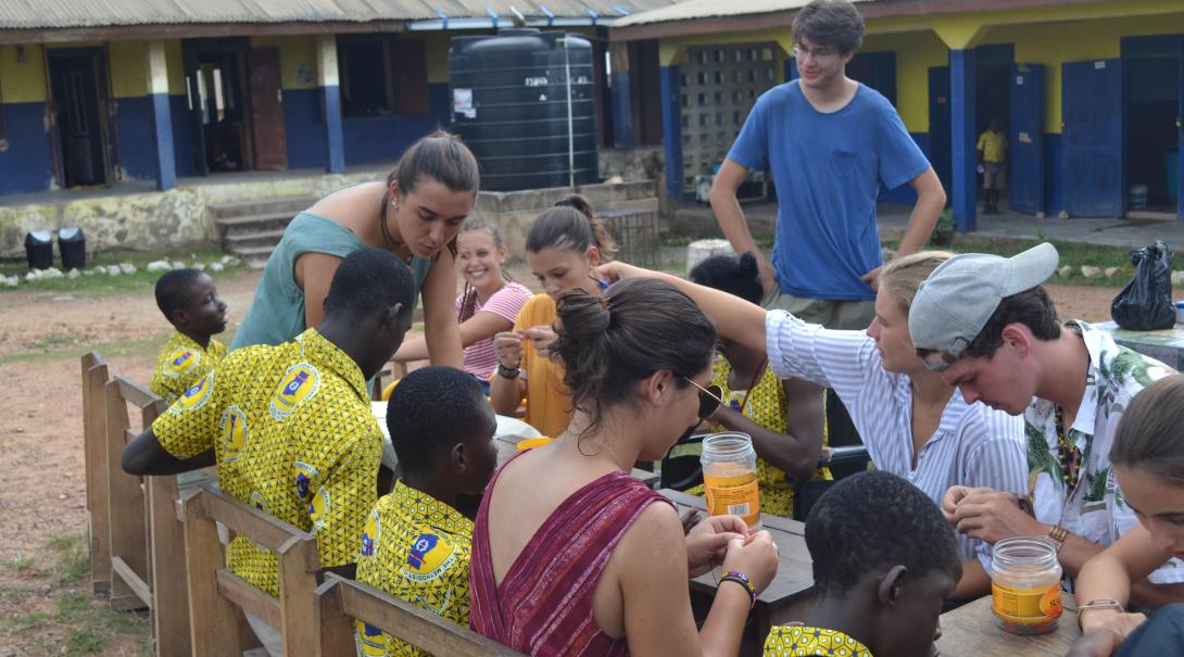 Projects Abroad volunteers doing a social work project help developing long term goals for the placement in Ghana.