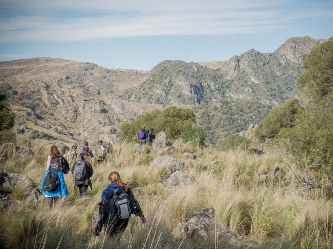 Projects Abroad volunteers go on a hike during their free time in Argentina.