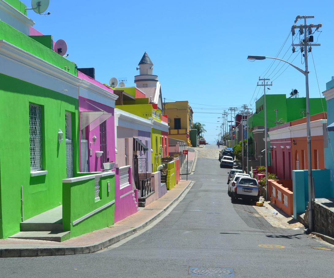 The district of Bo-Kaap, a cultural hotspot in Cape Town famous for Cape Malay cuisine.
