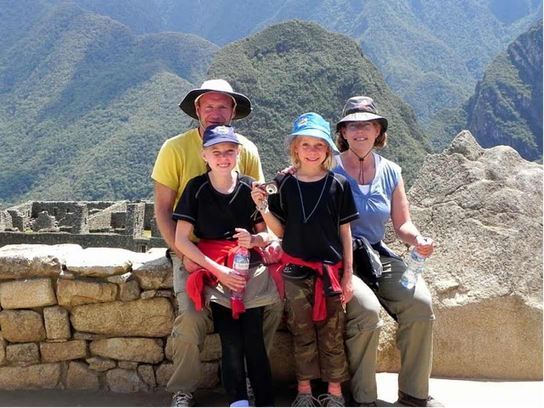 On a trip to Peru, a family learns Spanish together and explores the sites in their free time.